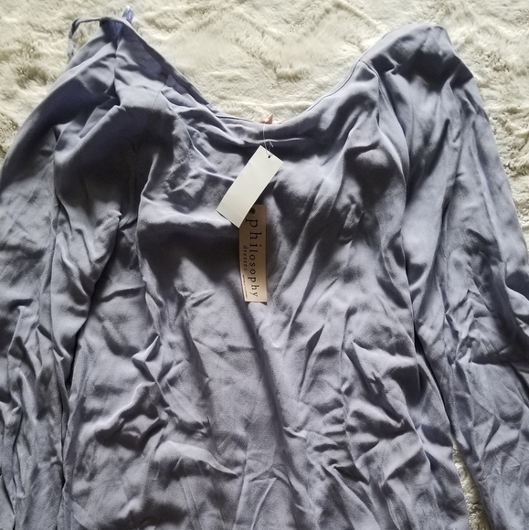 ✨️CL Philosophy Lavender Pink Yarn Tie Dangle Bead Shift Dress NWT Size L - Picture 2 of 8